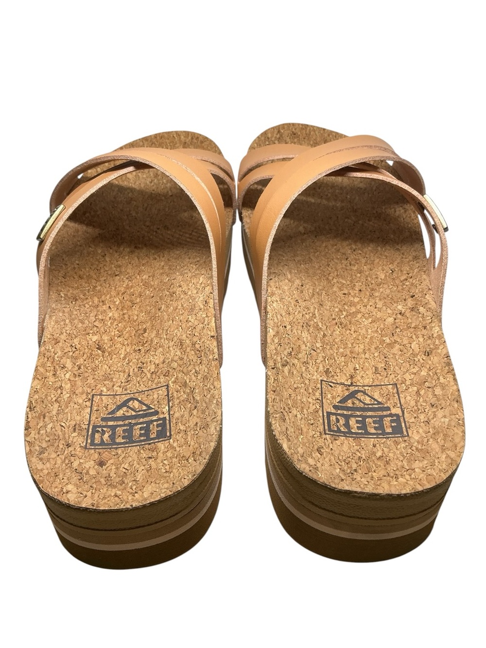 Reef Women's Tan Cork Footbed Crisscross Sandals - Picture 7 of 9